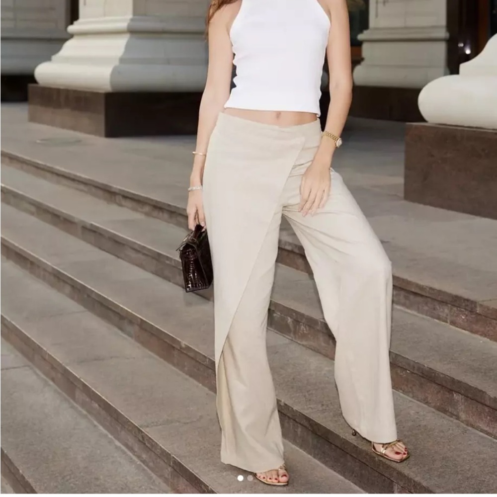 Zara linen blend pareo pants